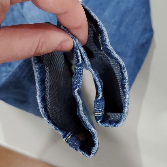 Curvy American Eagle Outfitters Blue Distressed Jeggings - Picture 5 of 8